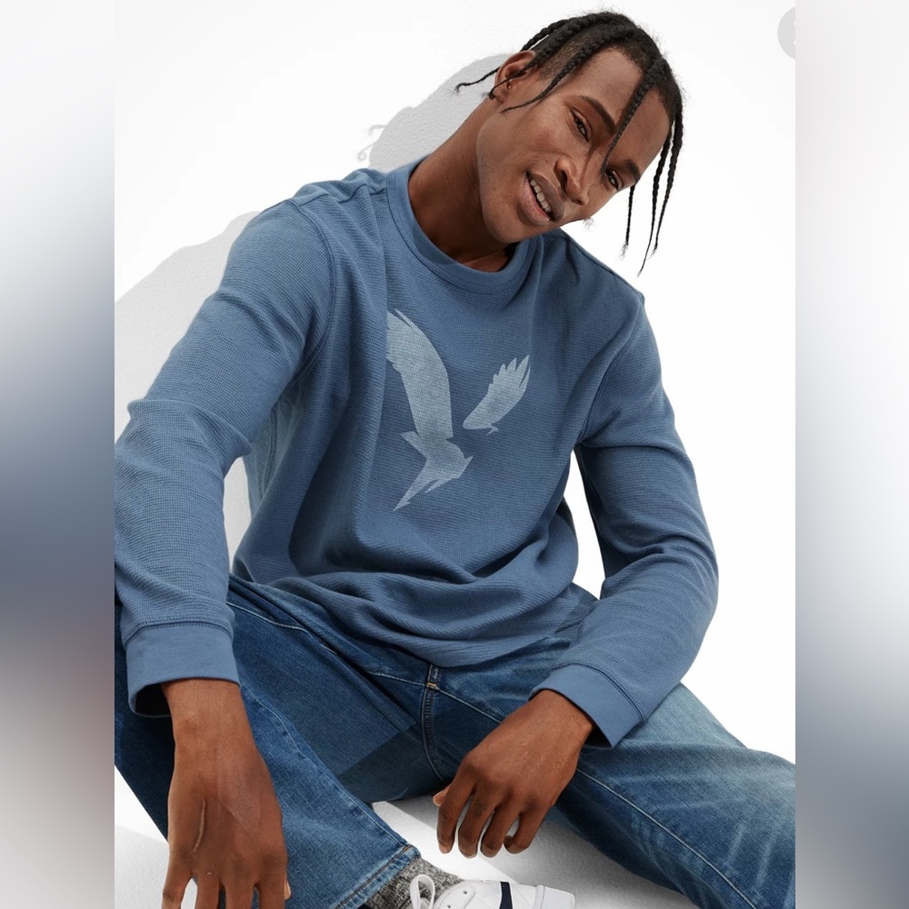 American Eagle Outfitters Blue Long Sleeve Tee -Size small